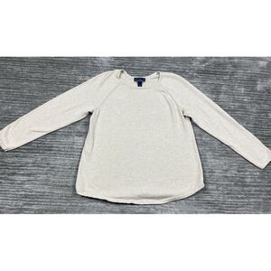 Karen‎ Scott Sweater Womens Medium Beige Long Sleeve Cotton Lightweight